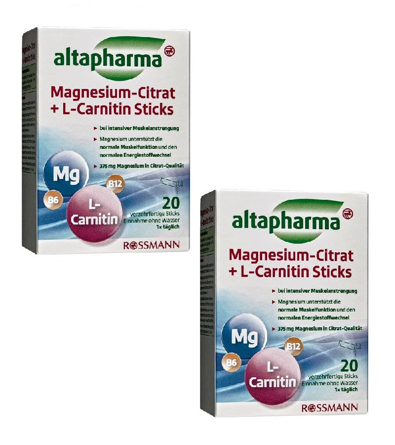 2xPack Altpharma Magnesium Citrate + L-Carnitine Sticks
