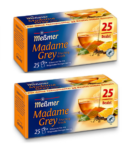 2xPack Meßmer Madam Grey Black Tea with Bergamot-Orange Aroma Tea Bags - 50 Pcs