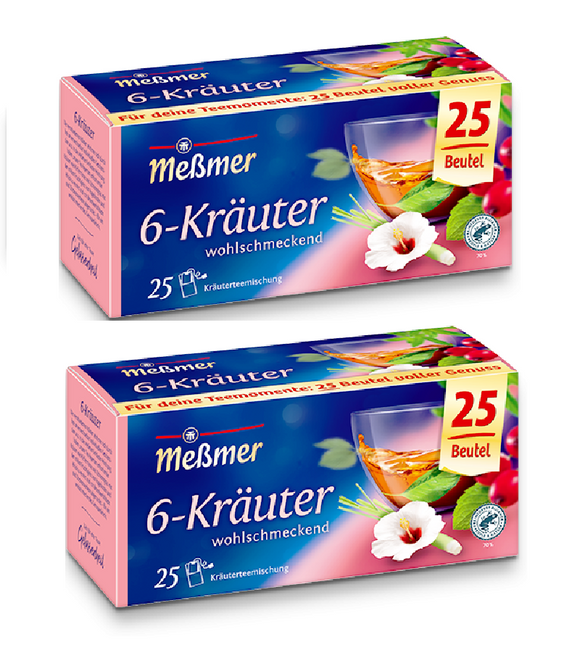 2xPack Meßmer 6-HerbS Blend Tea Bags - 50 Pcs