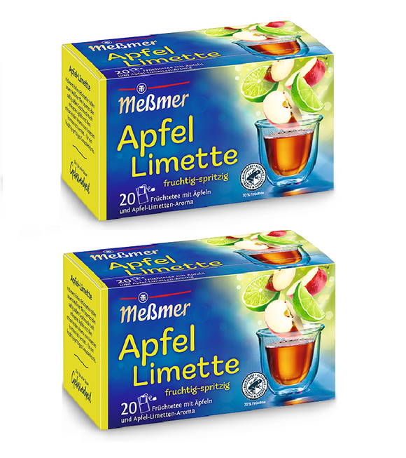 2xPack Meßmer Apple-Lime Fruit Aroma Tea Bags - 40 Pcs