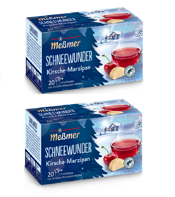 2xPack Meßmer Snow Miracle Fruit Tea with Cherry-Marzipan Aroma Tea Bags - 40 Pcs
