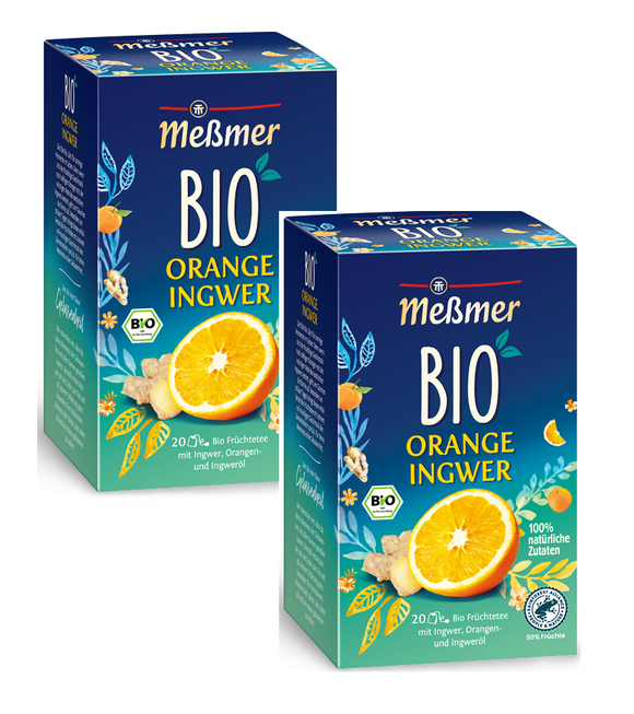 2xPack Meßmer Organic Orange Ginger Oil Tea Bags - 40 Pcs