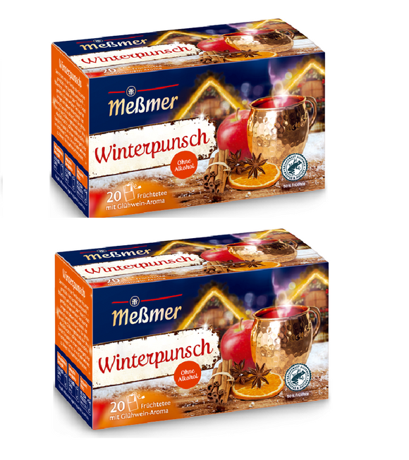 2xPack Meßmer Winter Punch Fruit with mulled Wine Aroma Tea Bags - 40 Pcs