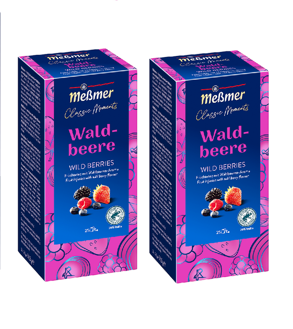 2xPack Meßmer Classic Moments Fruit Tea flavored with Wild Berries Tea Bags - 50 Pcs
