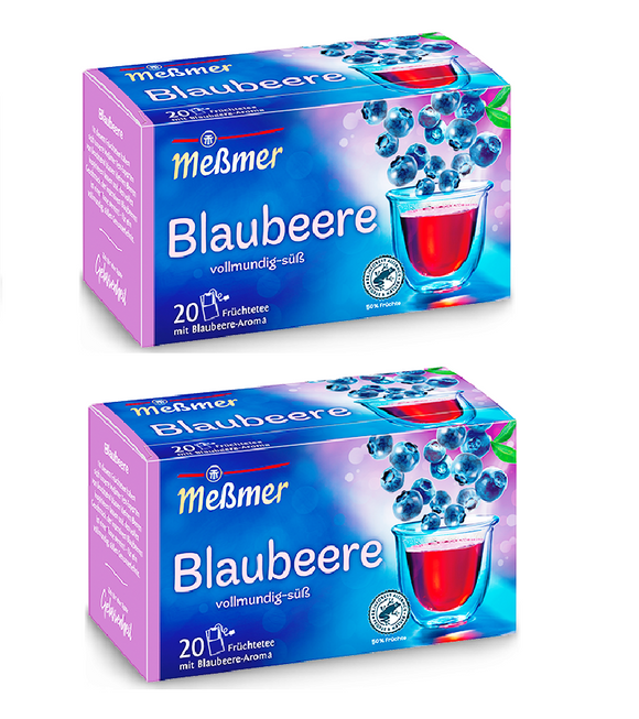 2xPack Meßmer Fruit with Blueberry Aroma Tea Bags - 40 Pcs