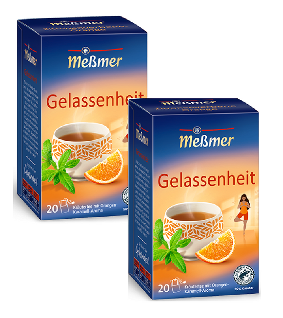 2xPack Meßmer Serenity Herbal Tea with Orange-Caramel Aroma Tea Bags - 40 Pcs