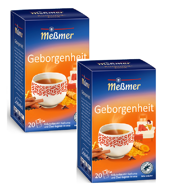 2xPack Meßmer Security Herbal Tea with Turmeric and Cinnamon-Ginger Aroma Tea Bags - 40 Pcs