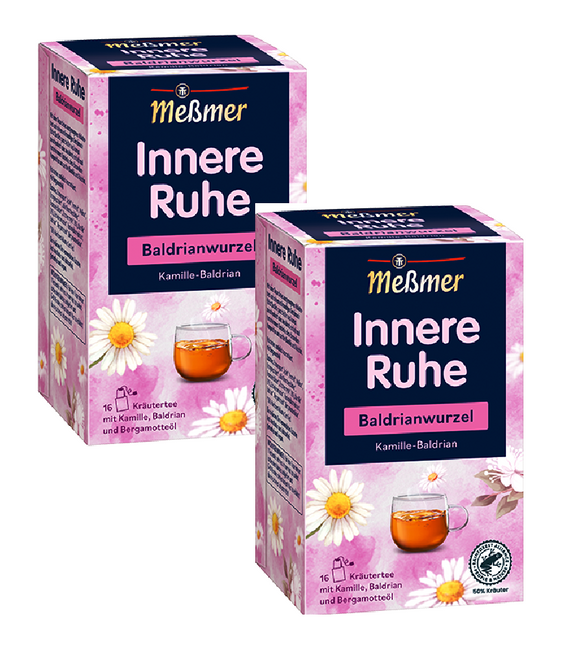 2xPack Meßmer Inner Peace Herbal Tea with Chamomile, Valerian and Bergamot Oil Tea Bags - 32 Pcs