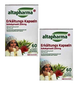 2xPacks Altapharma Cold Capsules with Eucalyptus Oil - 120 Capsules.