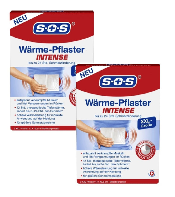 2xPack SOS Intense  Heat Patch - 4 Pcs