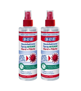 2xPack SOS INTENSE Disinfectant Spray Hands + Surfaces - 500 ml