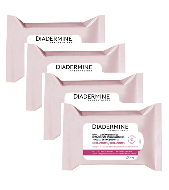 4xPack Diadermine Essentials Gentle Cleansing Wipes - 100 Pcs
