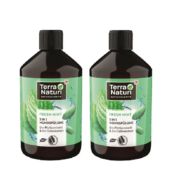 2xPack Terra Naturi  FRESH MINT 5-in-1 Mouthwash - 1000 ml