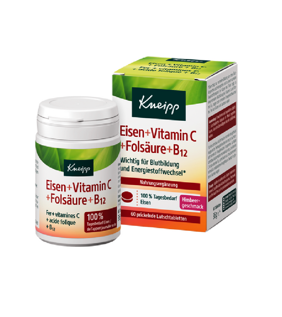 2xPack Kneipp Iron + Vitamin C + Folic Acid + B12 - 120 Lozenges