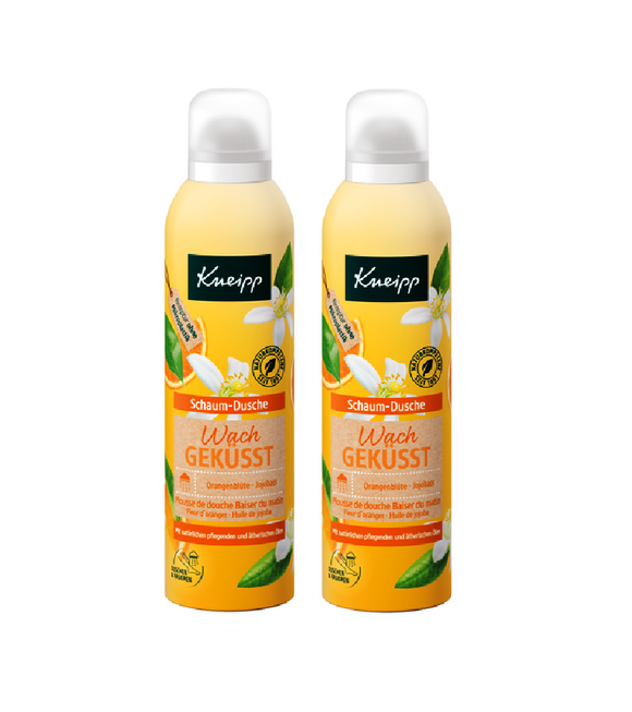 2xPack Kneipp Kissed Awake Orange Blossom & Jojoba Oil Shower Foam - 400 ml