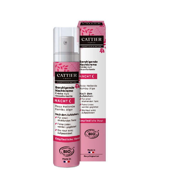 Cattier Soothing Night Cream - Pink Healing Earth - 50 ml