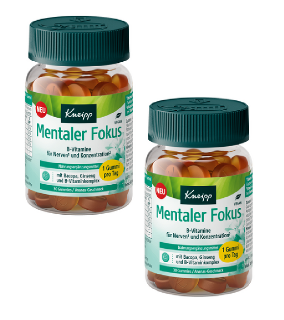 2xPack Kneipp Mental Focus Gummies - 60 Pieces