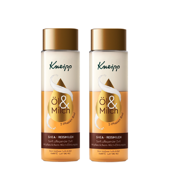 2xPack Kneipp  2-Phase Shea & Rice Milk Complex Bath Oil - 500 ml