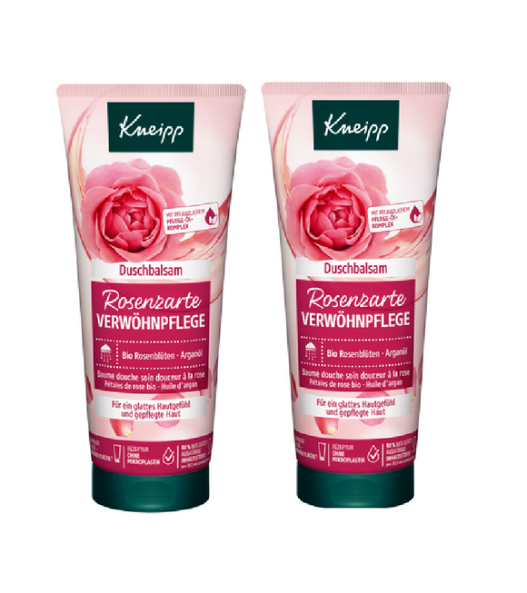 2xPack Kneipp Rose-Soft Pampering Care Shower Balm - 400 ml