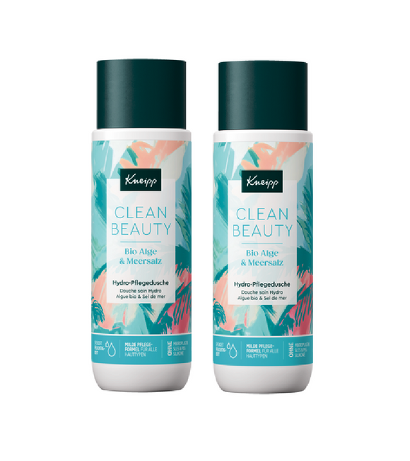 2xPack Kneipp 'Clean Beauty' Hydro Shower Gel with Organic Algae & Sea Salts - 400 ml