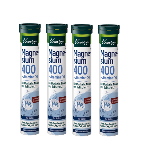 4xPack Kneipp Magnesium 400 + Vitamins C+E - 60 Pcs