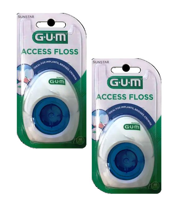 2xPack GUM ACCESS Dental Floss with Threading Aid for 100 Applications