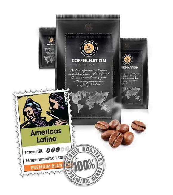 Coffee-Nation AMERICAS LATINO - Coffee Beans or Ground - 500 to 1000 g