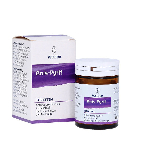 Weleda Anise Pyrite Tablets, for Bronchitis, Tracheitis, Laryngitis & Hoarseness - 80 Pcs