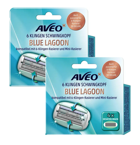 2xPack AVEO Blue Lagoon 4 Blades Ladies Replacement Cartridges - 8 Pcs