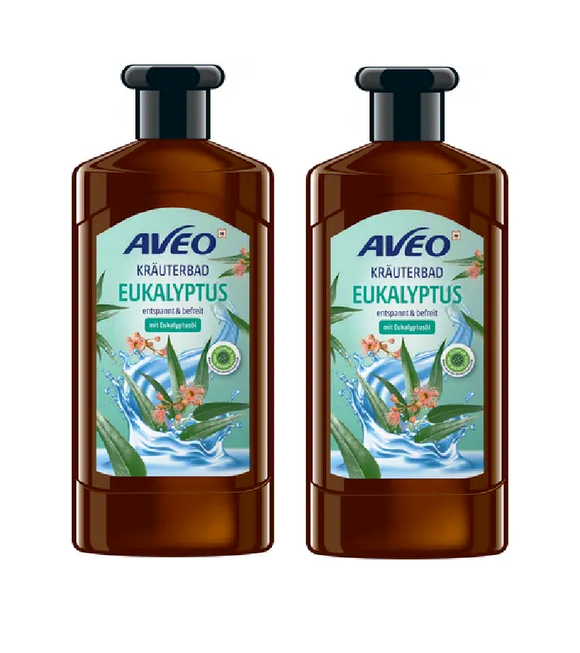 2xPack AVEO Eucalyptus Herbal Bath  - 1000 ml