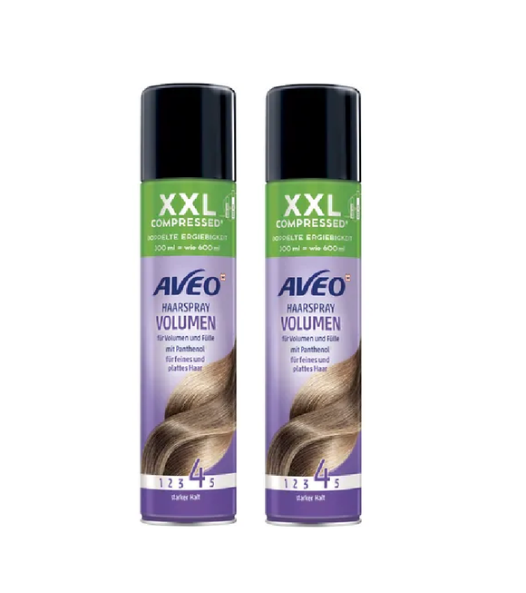 2xPack AVEO Hairspray Volume Compressed - 600 ml