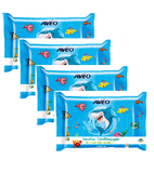 4xPack AVEO Kids Moist Toilet Paper for Boys - 240 Pcs