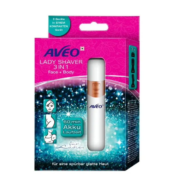 AVEO Lady Shaver 3 in 1 for Face + Body