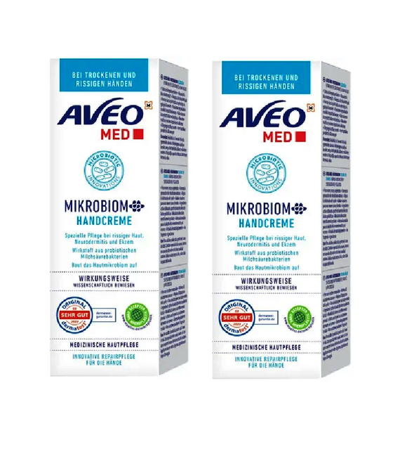 2xPack AVEO MED Microbiome Hand Cream Medical Skin Care - 200 ml
