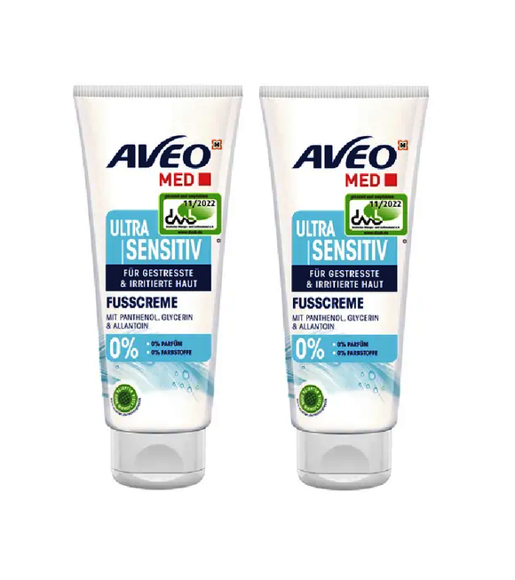 2xPack AVEO MED Ultra Sensitive Foot Cream with Panthenol - 200 ml