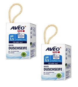 2xPack AVEO MED Solid Shower Soap Ph-Neutral - 200 g
