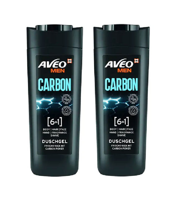 2xPack AVEO MEN Carbon Shower Gel - 600 ml