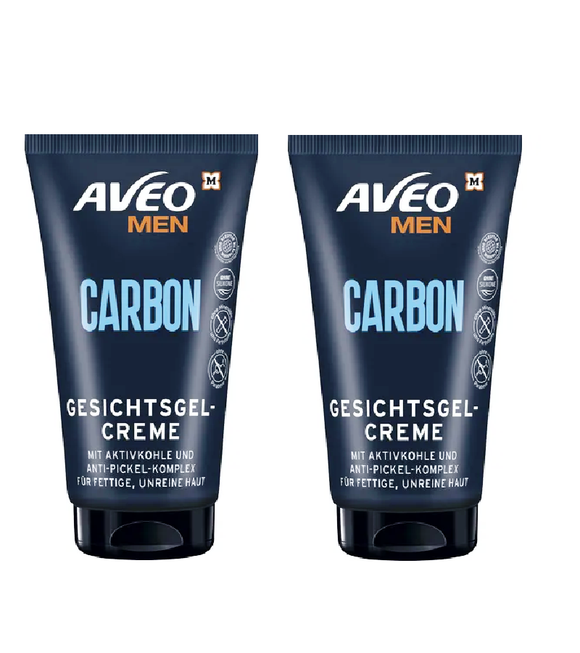2xPack AVEO MEN Pure Carbon Gel Face Cream - 150 ml