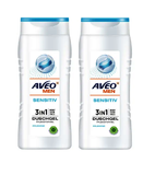 2xPack AVEO MEN Shower Gel Sensitive 3in1  - 600 ml