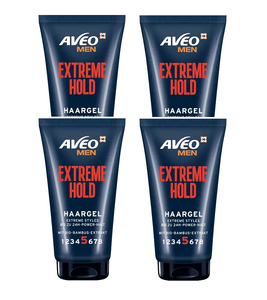 4xPack AVEO MEN Hair Gel Extreme Hold - 600 ml