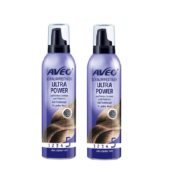 2xPack AVEO Hair Mousse Ultra Power - 500 ml
