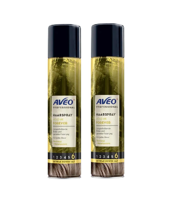 2xPack AVEO Professional Hairspray Hold Me Forever - 600 ml