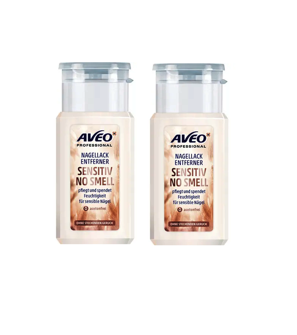 2xPack AVEO Professional Nail Polish Remover Sensitive No Smell Acetone-free - 250 ml