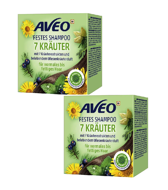2xPack AVEO Solid Shampoo 7 Herbs - 140 g