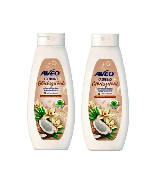2xPack AVEO Cream Bath Coconut & Vanilla - 1500 ml