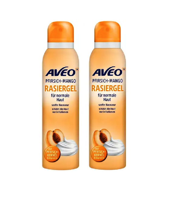 2xPack Aveo Shaving Gel Peach-Mango - 400 ml