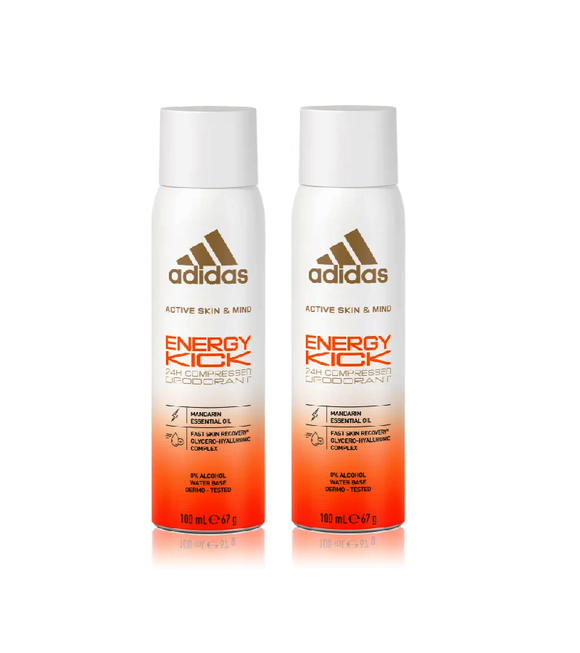 2xPack Adidas Energy Kick Deodorant Spray - 200 ml