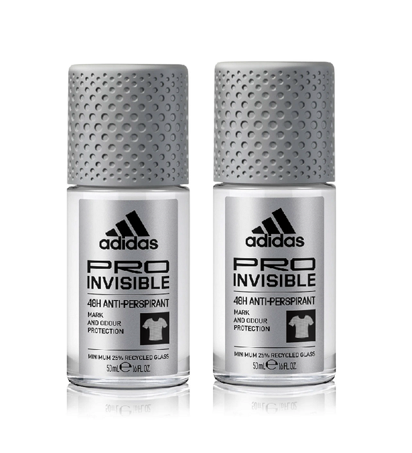 2xPack Adidas Pro Invisible Deodorant Roll On - 100 ml