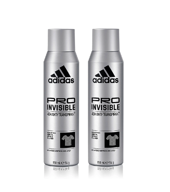2xPack Adidas Pro Invisible 48H Antiperspirant Deodorant Spray - 300 ml