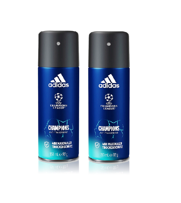 2xPack Adidas UEFA N°8 Champions Anti-Perspirant Deodorant Spray - 300 ml